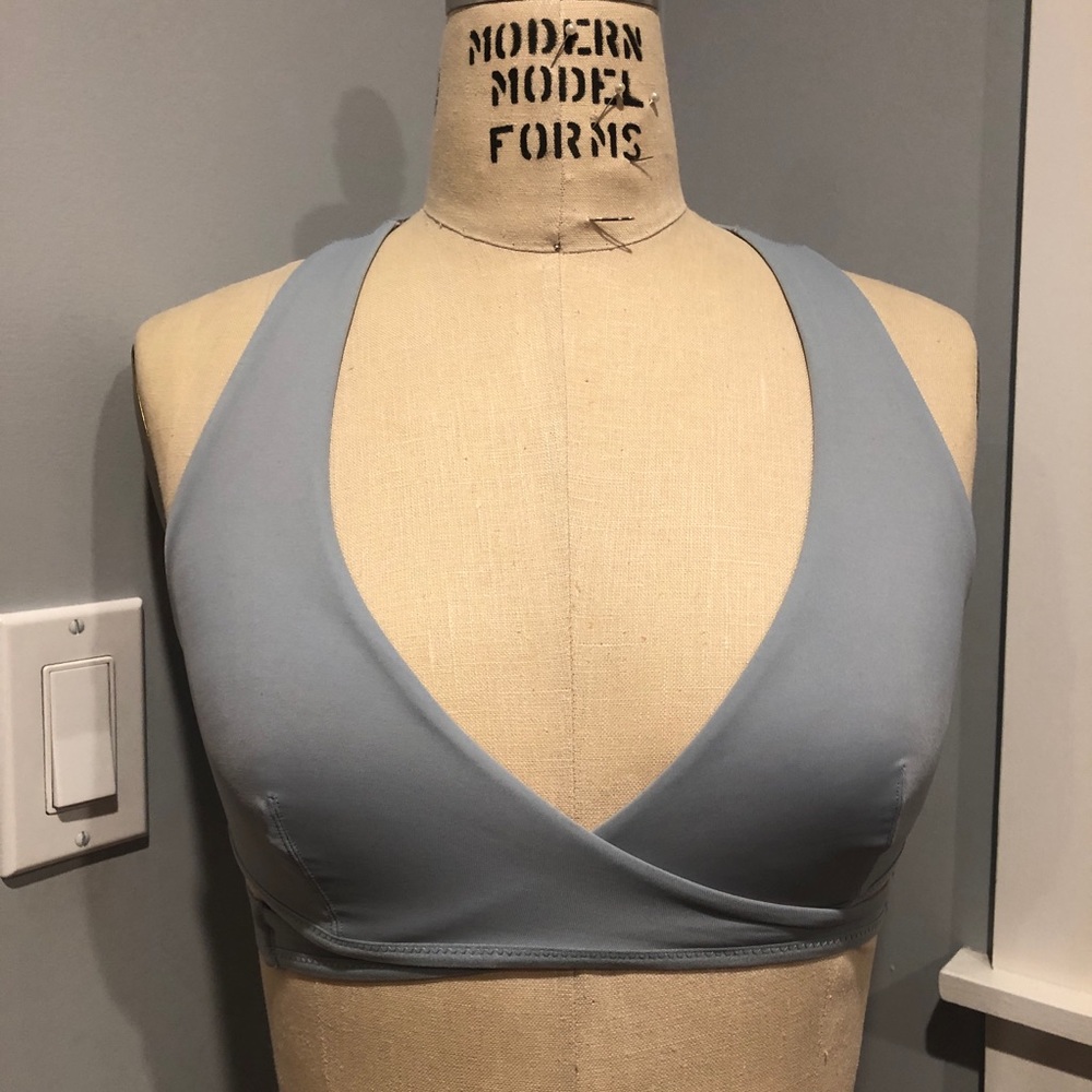 Oysho Crossover Body Light Blue Sports Bra- Small